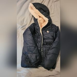 Girls abercrombie reversable jacket with fleece.